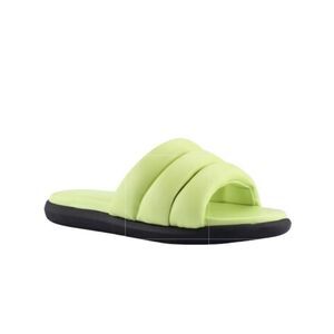 MARC FISHER Sandals NEW Yessy Slides Soft Genuine Leather Citron Green Size 10